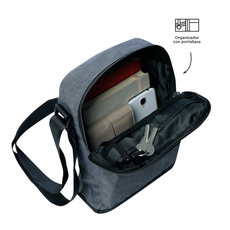 Bolso para Hombre Hexa Crossbody Gris