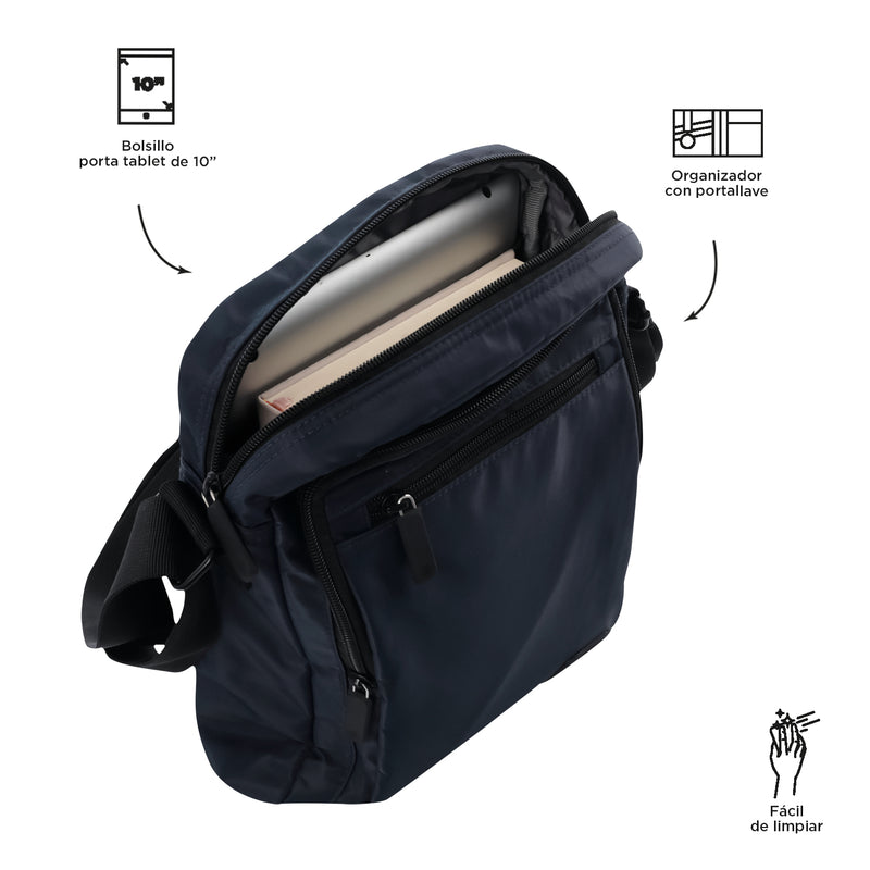 Bolso Crossbody Hombre Bayonne porta tablet 10"  Azul