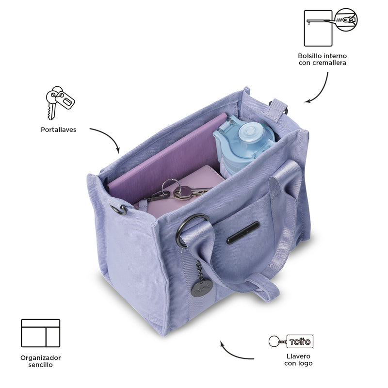 Bolso para Mujer Tote-Bag tipo Crossbody Pequeño Morado