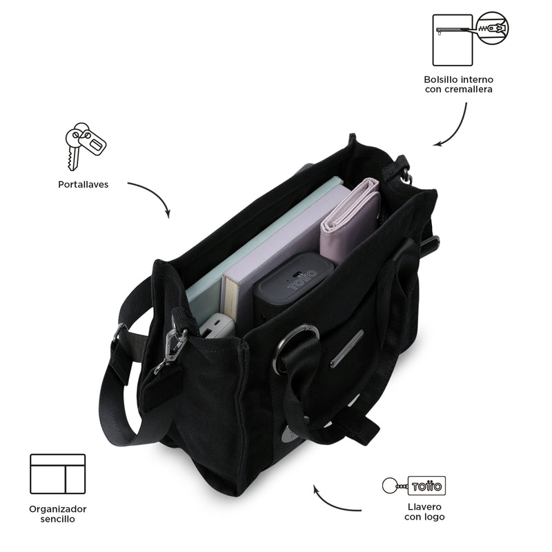 Bolso para Mujer Tote-Bag tipo Crossbody Pequeño Negro