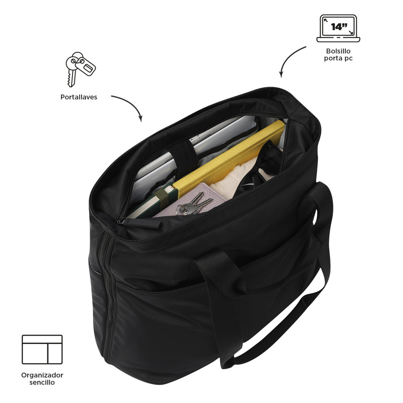 Shopping Bag para Mujer Cresa Porta Laptop 14" Negro