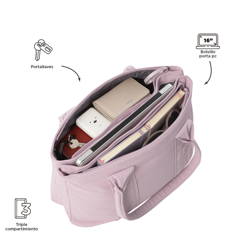 Shopping Bag para Mujer Sicilia Porta Laptop " Rosado