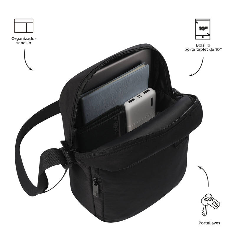 Bolso para Hombre Porta Tableta 10" Drill Negro