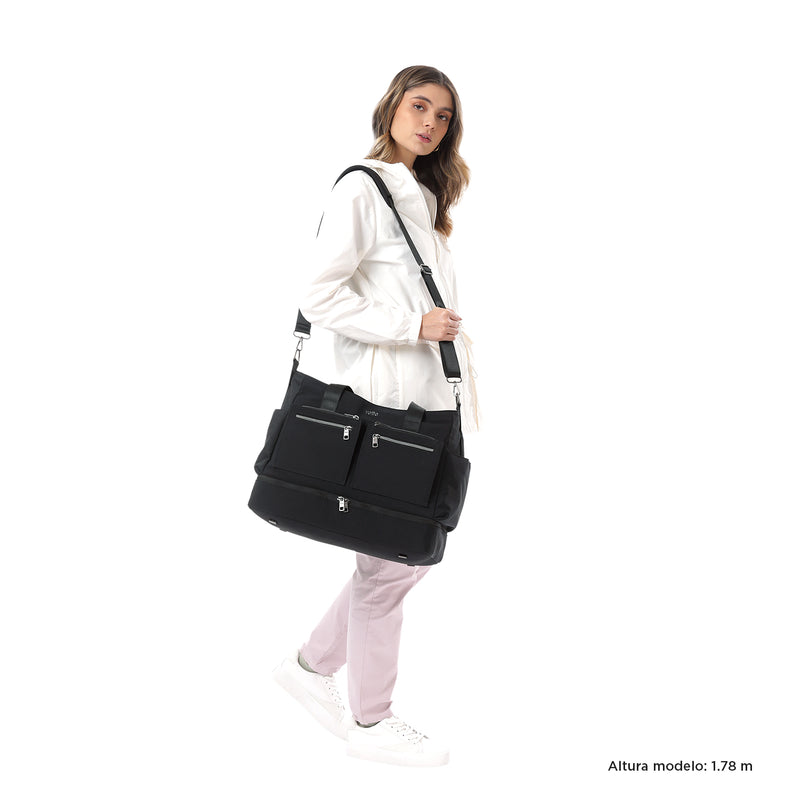 Bolso Para Mujer Duffel Sahara Porta Laptop 14" Negro