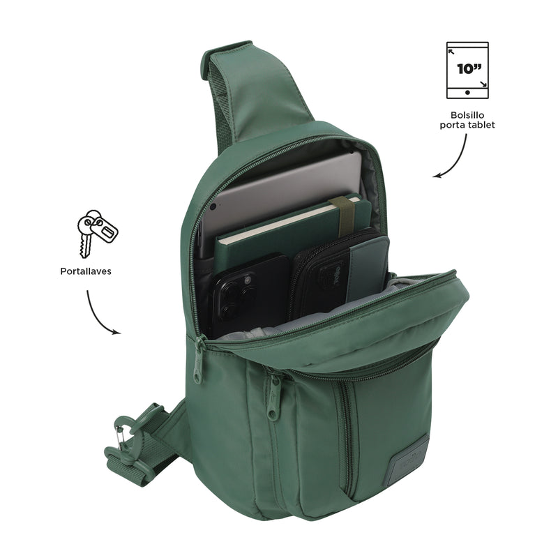 Bolso Hombre Porta Tableta 10" Tracer Verde