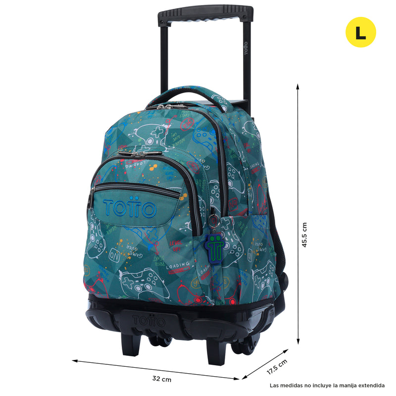 Mochila de Ruedas para niño Porta PC 15.4" Renglon Verde