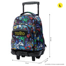 Mochila Ruedas Niño Renglon Azul