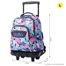 Mochila Ruedas Niña Renglon Azul