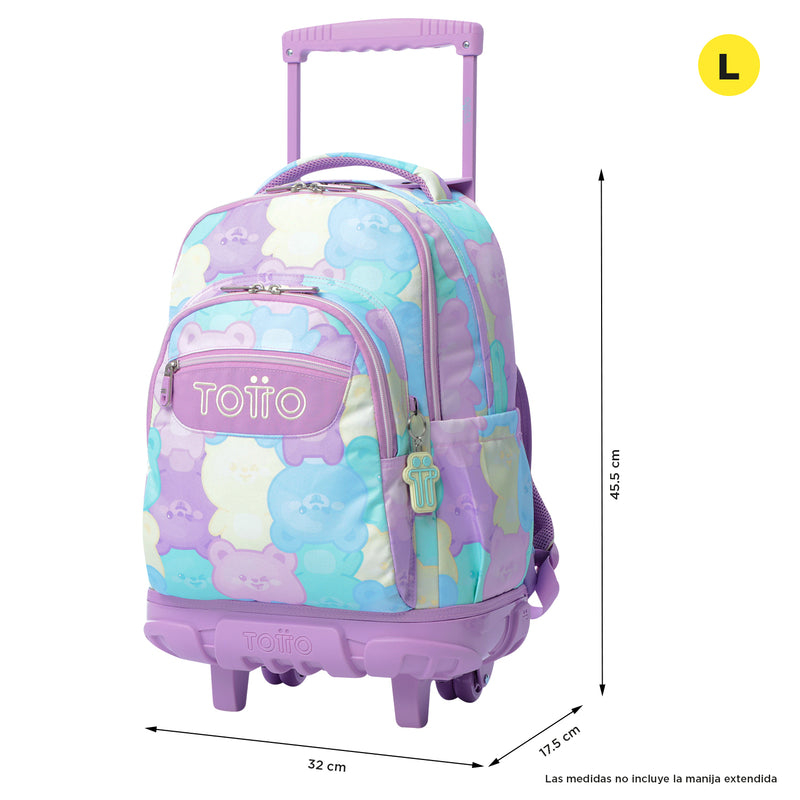 Mochila Ruedas Niña Renglon Verde