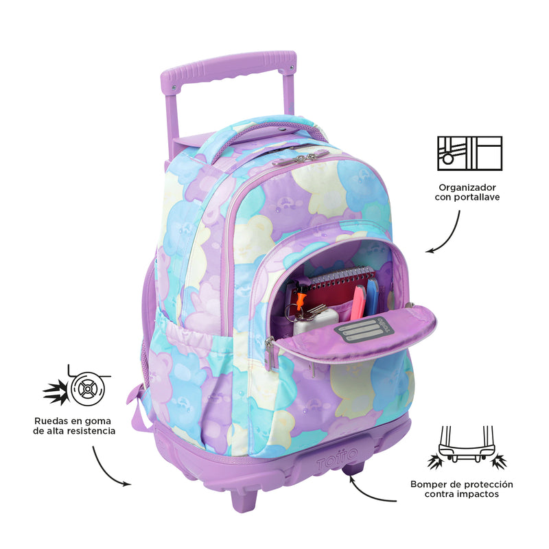 Mochila Ruedas Niña Renglon Verde
