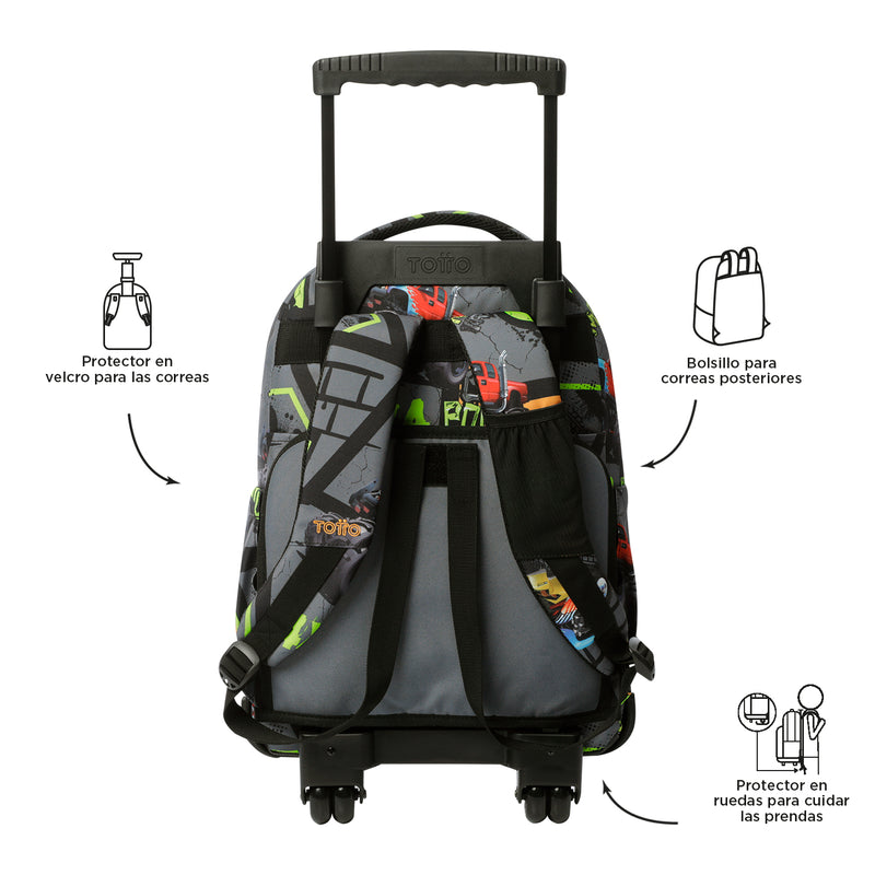 Mochila Ruedas Niño Renglon Negro
