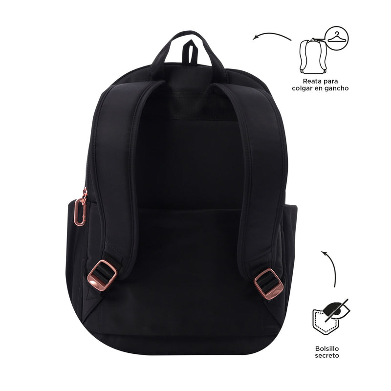 Mochila Ejecutiva Porta PC 14" Adelaide 1 2.0 Negra Mujer