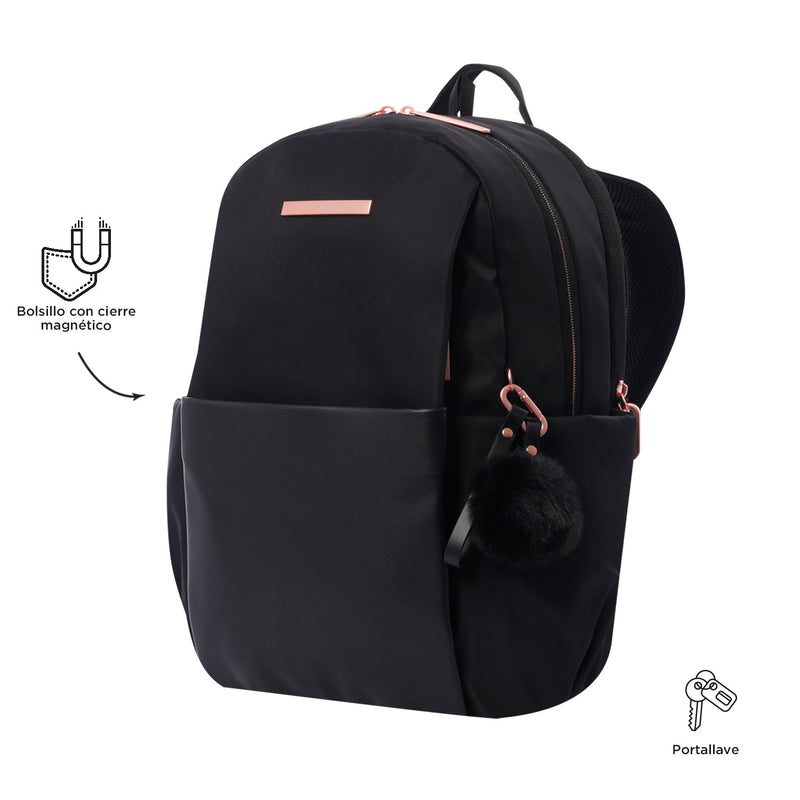 Mochila Ejecutiva Porta PC 14" Adelaide 1 2.0 Negra Mujer