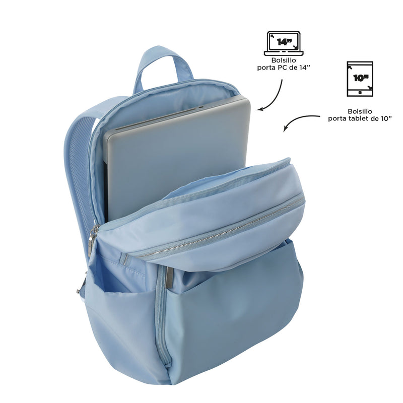 Mochila Ejecutivo Porta Laptop 14" Adelaide 1 2.0 Azul Mujer