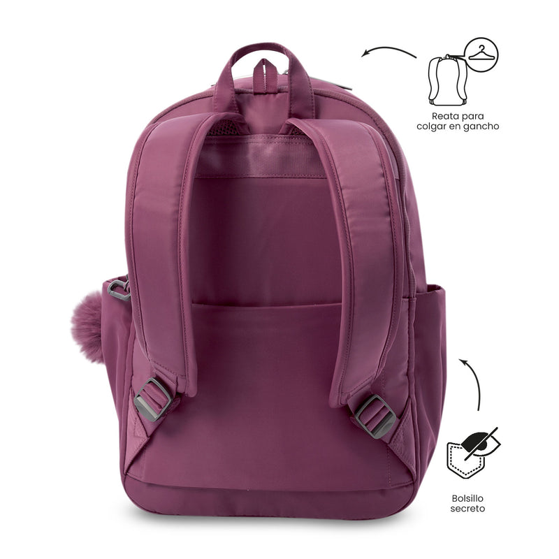 Mochila Ejecutiva Porta PC 14" Adelaide 1 2.0 Rosado Mujer
