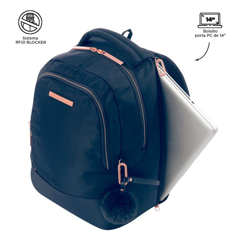 Mochila Ejecutiva Porta PC 14" Adelaide 2 2.0 Azul Mujer