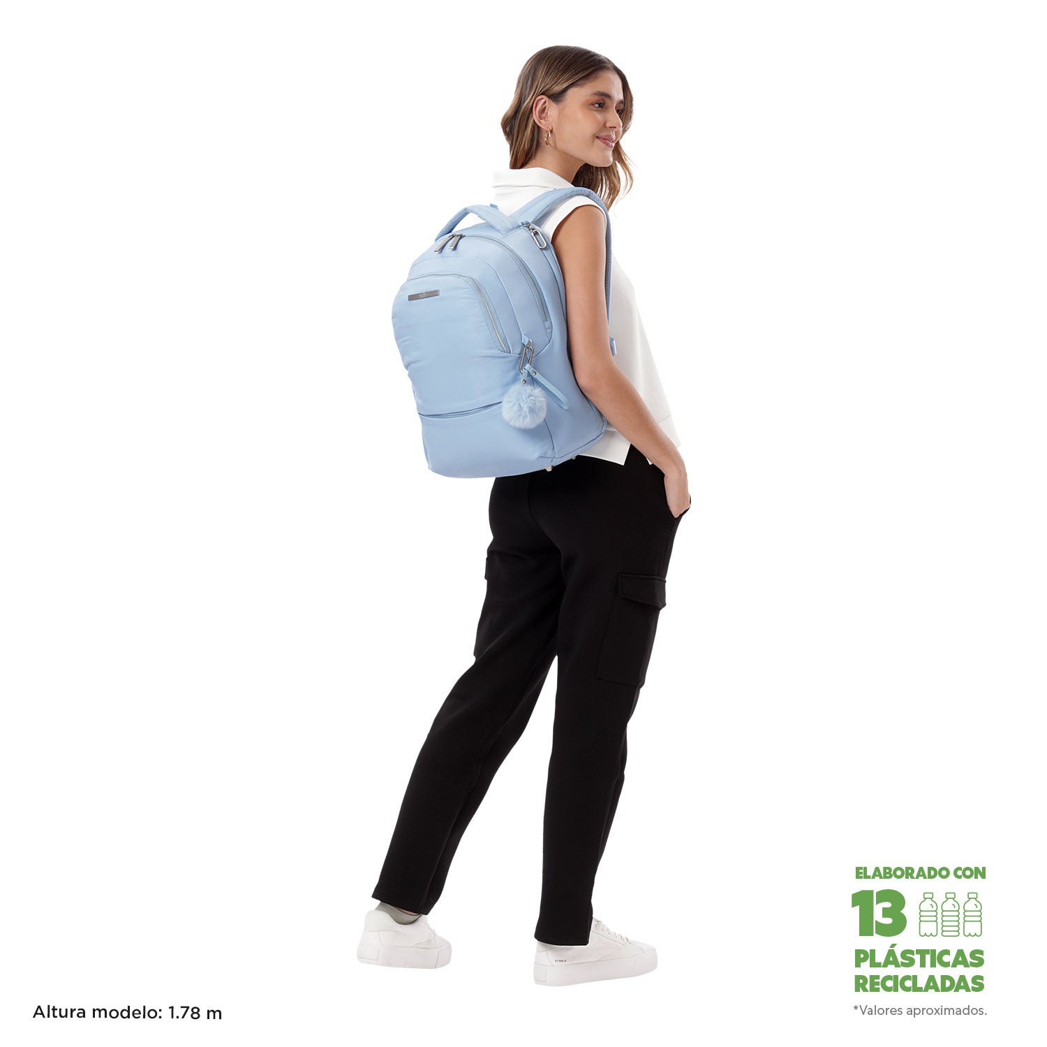 Mochila Ejecutivo Porta Laptop14" Adelaide 2 2.0 Azul Mujer