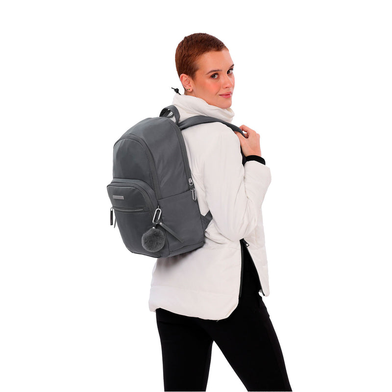 Mochila Ejecutiva Porta PC 14" Adelaide 3 2.0 Gris Mujer