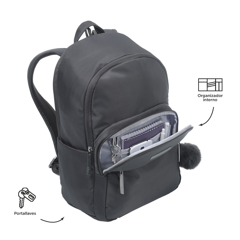 Mochila Ejecutiva Porta PC 14" Adelaide 3 2.0 Gris Mujer