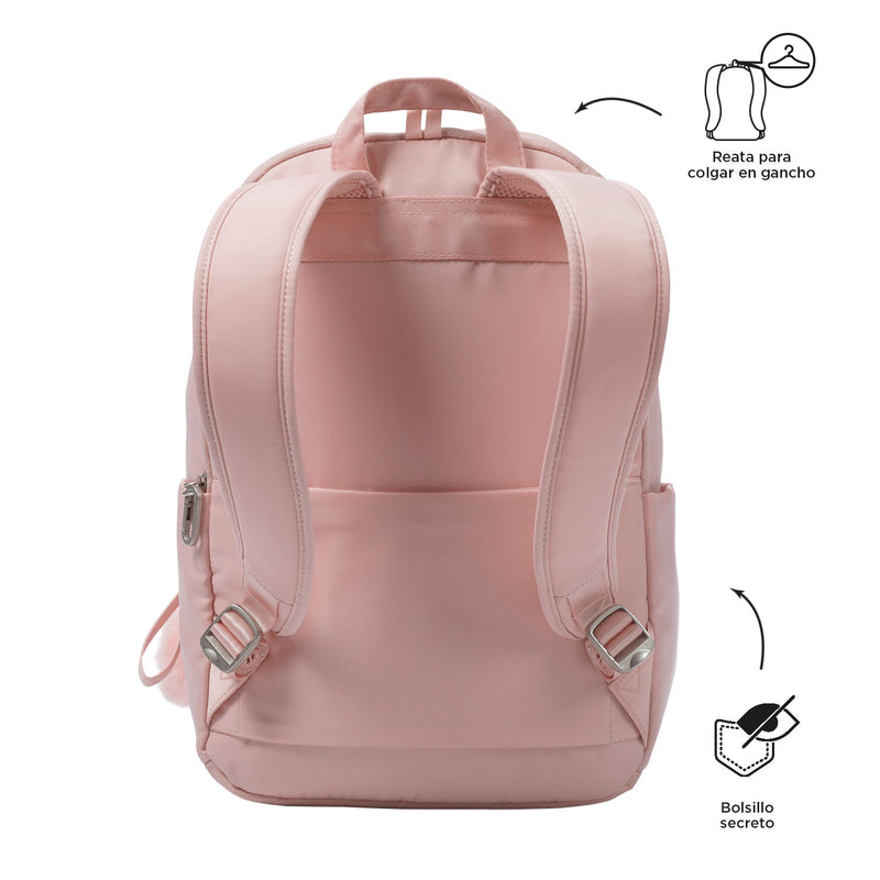 Mochila Ejecutiva Porta PC 14" Adelaide 3 2.0 Rosada Mujer