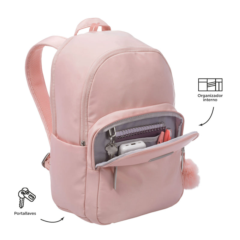 Mochila Ejecutiva Porta PC 14" Adelaide 3 2.0 Rosada Mujer