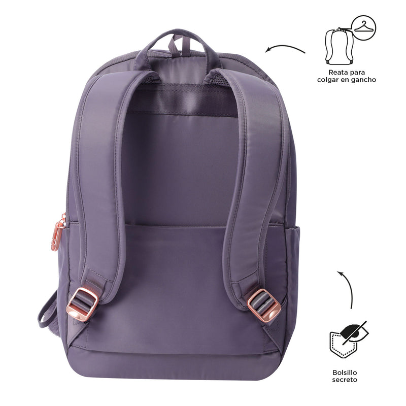 Mochila Ejecutiva Porta PC 14" Adelaide 3 2.0 Morado Mujer