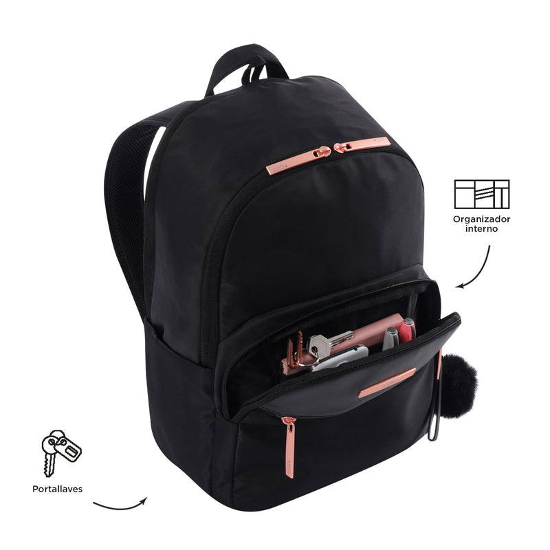 Mochila Ejecutiva Porta PC 14" Adelaide 3 2.0 Negra Mujer