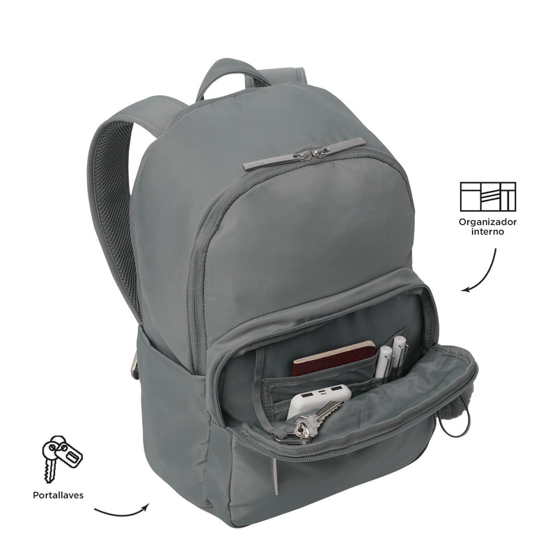 Mochila Ejecutivo Porta Laptop 14" Adelaide 3 2.0 Gris Mujer