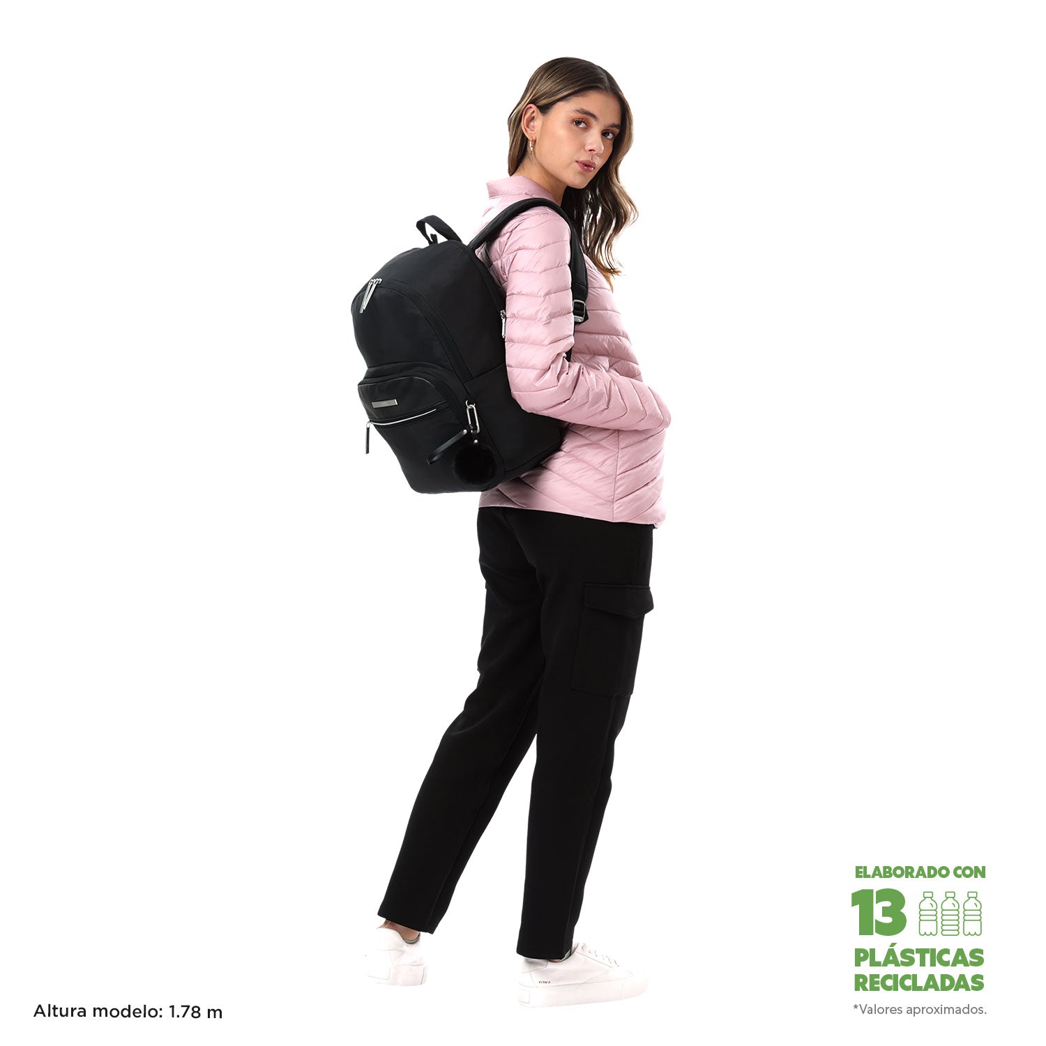 Mochila Ejecutivo Porta Laptop 14" Adelaide 3 2.0 Negro Mujer