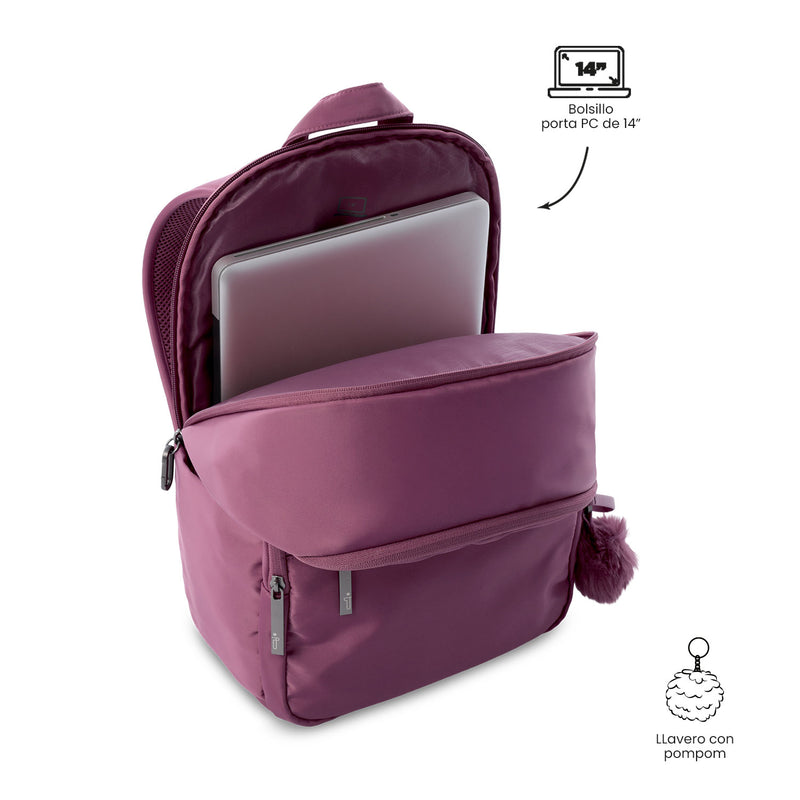 Mochila Ejecutiva Porta PC 14" Adelaide 3 2.0 Rosado Mujer