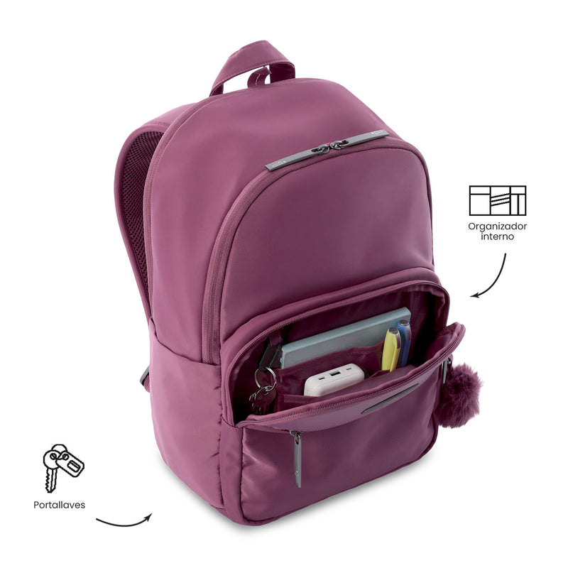 Mochila Ejecutiva Porta PC 14" Adelaide 3 2.0 Rosado Mujer
