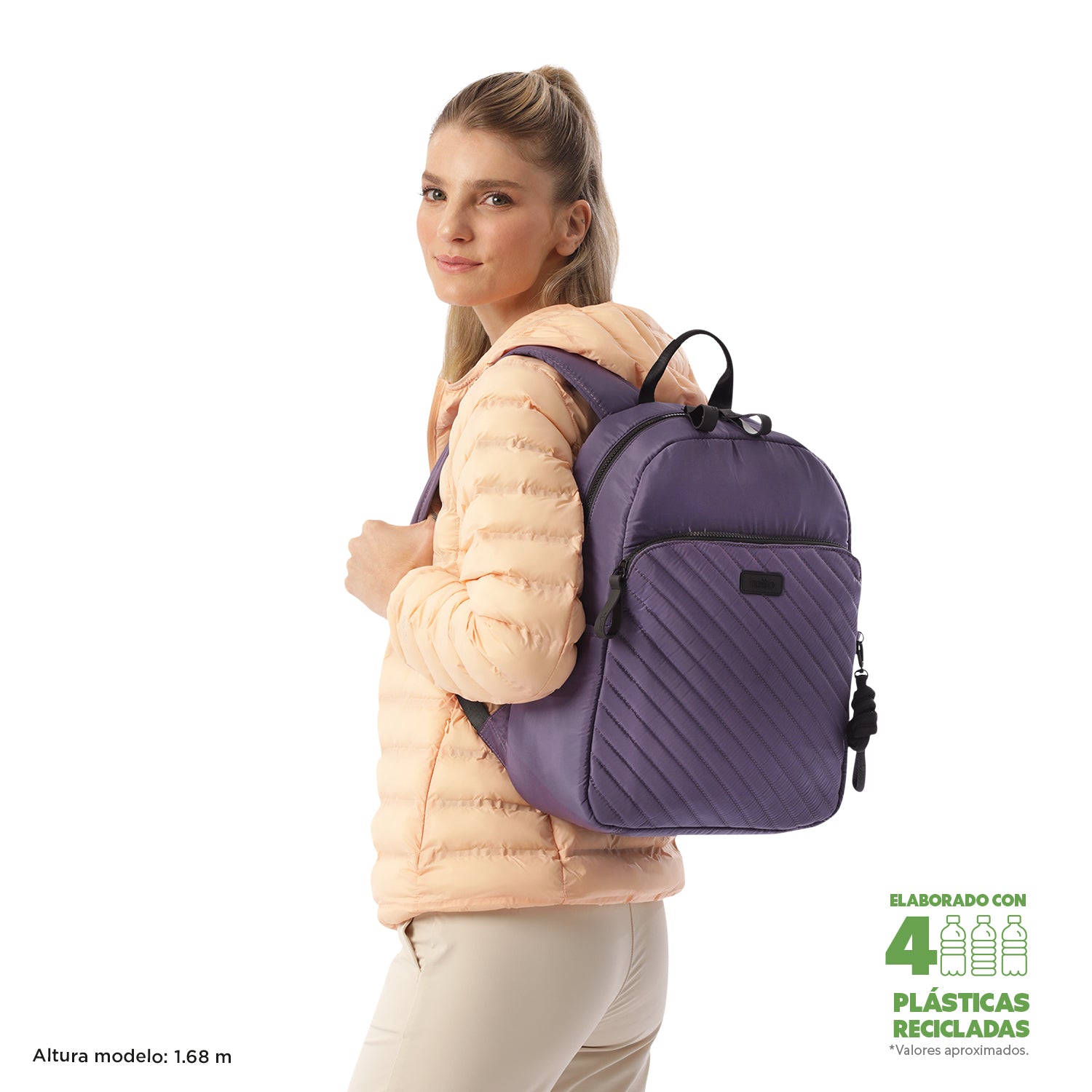Mochila Porta Laptop 15.4" Mochila Arlyn M Morado Mujer