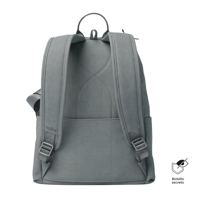 Mochila Porta Laptop 14" Bow Mediano Gris Mujer