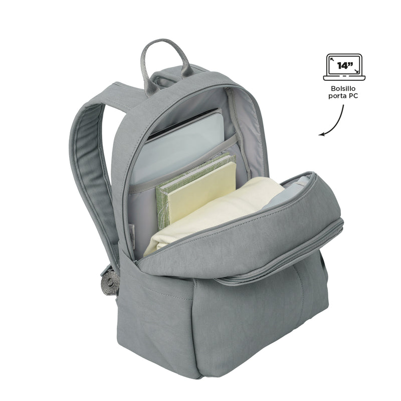Mochila Porta Laptop 14" Bow Mediano Gris Mujer