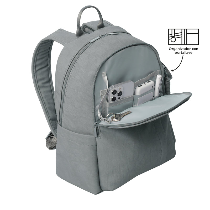 Mochila Porta Laptop 14" Bow Mediano Gris Mujer