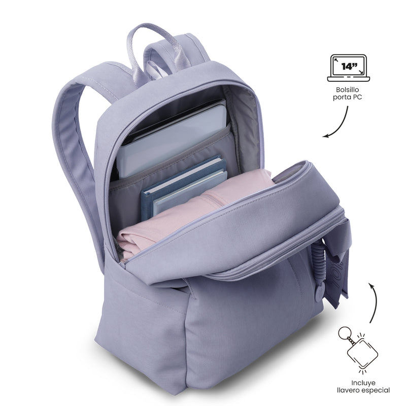 Mochila Ejecutivo Porta PC 14" Bow Morado Mujer