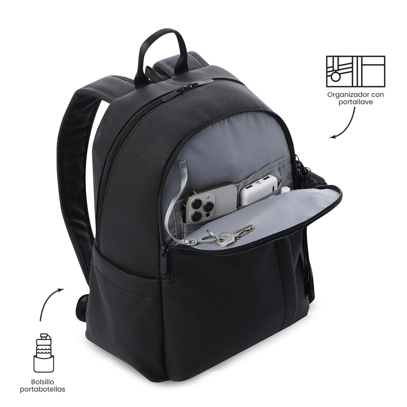Mochila Ejecutiva Porta PC 14" Bow Negro Mujer