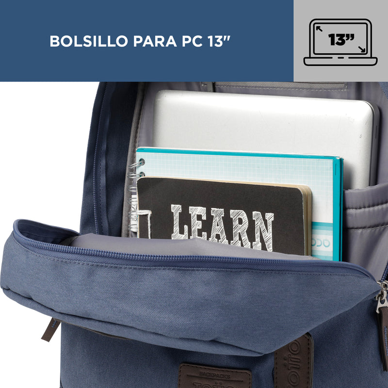 Mochila Deily con porta laptop - Color: Azul