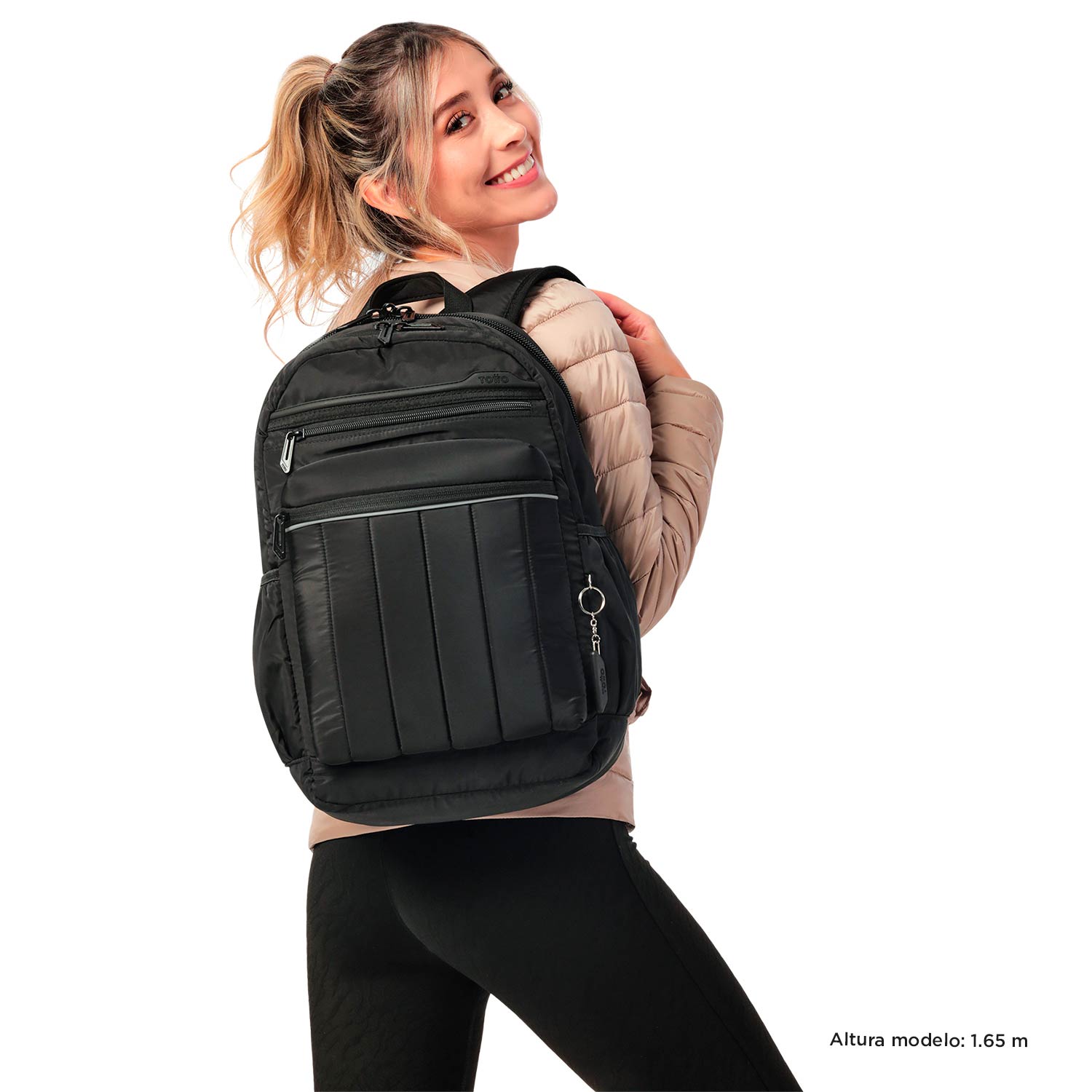 Mochila Plaine Con Porta Laptop 14" Mujer Negro
