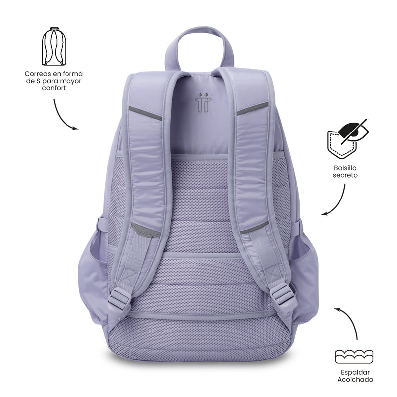 Mochila Universitaria Porta PC 14" Plaine 2.0 Morado Mujer