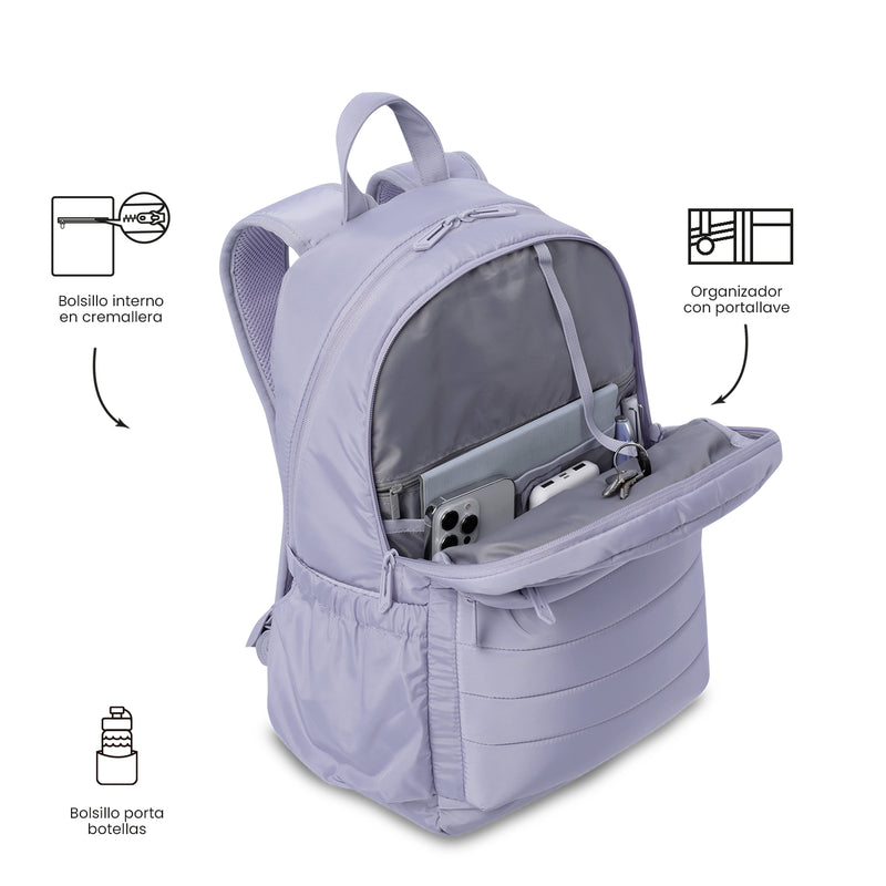 Mochila Universitaria Porta PC 14" Plaine 2.0 Morado Mujer