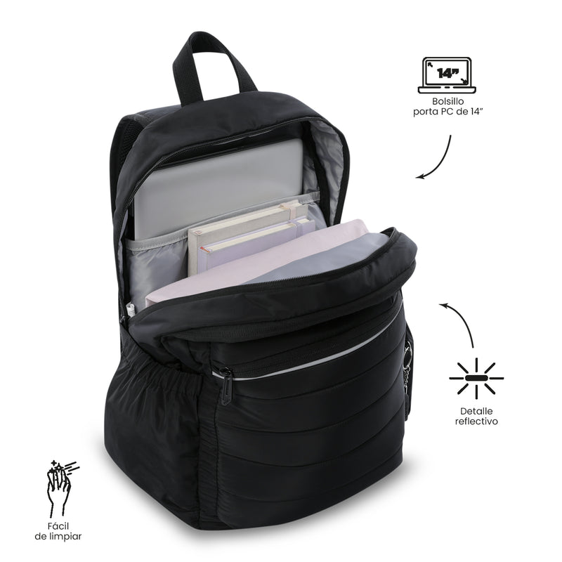 Mochila Universitaria Porta PC 14" Plaine 2.0 Negro Unisex