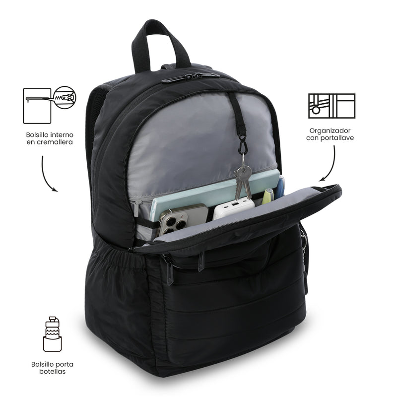 Mochila Universitaria Porta PC 14" Plaine 2.0 Negro Unisex