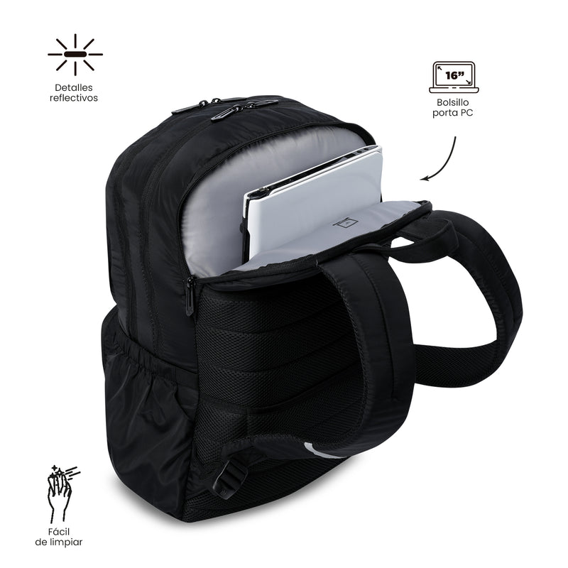 Mochila Universitaria Porta PC 16" Campus Negro Unisex