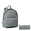 Mochila Escolar Pack X 2 + Cartuchera Kalex Gris