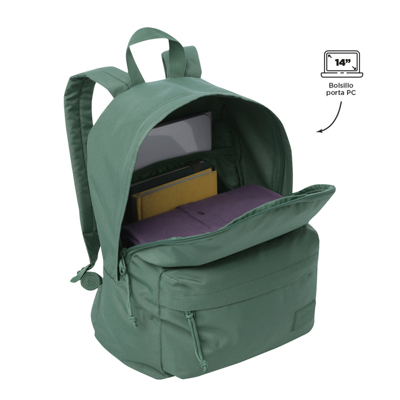 Mochila Escolar Pack X 2 + Cartuchera Kalex Verde