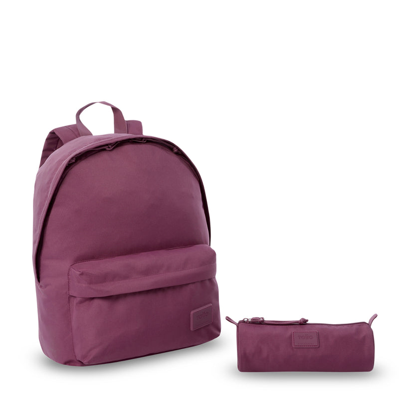 Combo Kalex X 2 Mochilas Porta PC 14 " + Cartuchera Rosado Mujer