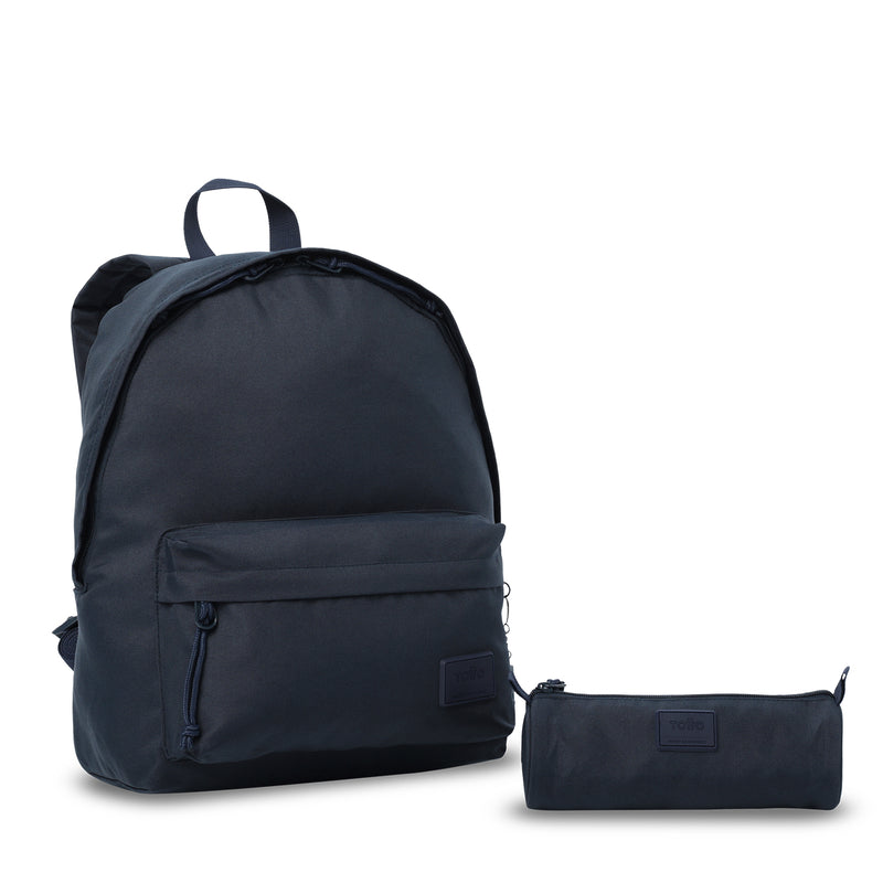 Combo Kalex X 2 Mochilas Porta PC 14 " + Cartuchera Azul Unisex