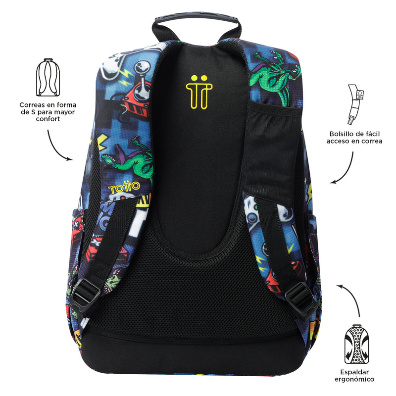 Mochila para colegio Acuarela Azul