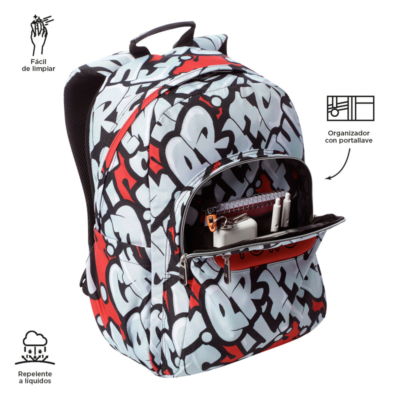 Mochila para colegio Acuarela Roja